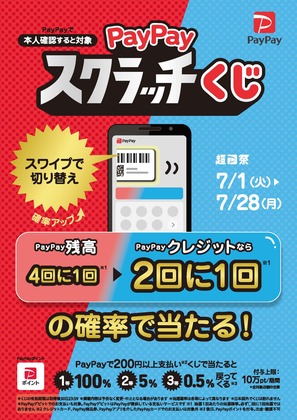 『PayPayスクラッチくじキャンペーン』開催中！
